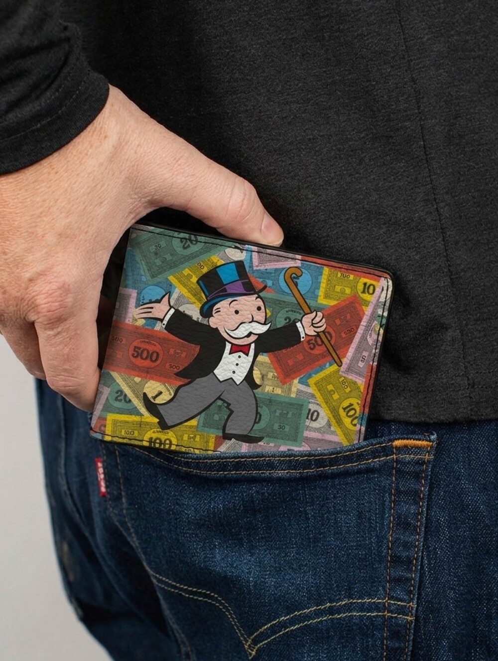 COLLECTIBLE Buckle-Down X MONOPOLY Bi-Fold Vegan Leather WALLET & TIN Set